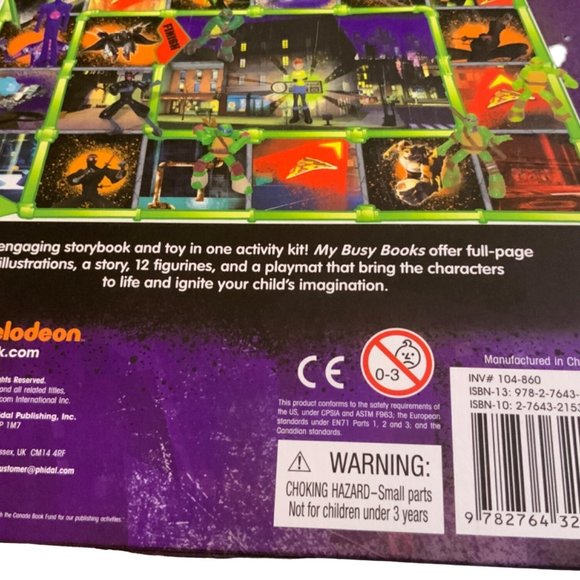 Kid's My Busy Books Teenage Mutant Ninja Turtles Story Book Play Mat w/Figures - Picture 8 of 12